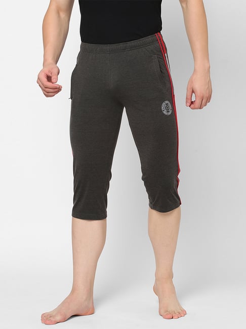 Sweet Dreams Charcoal Mel Regular Fit Solid Capri Shorts-picture-12