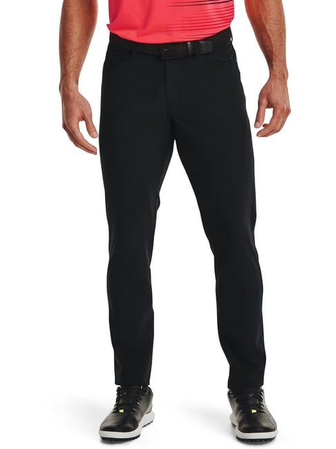 UNDER ARMOUR Black Regular Fit Solid Pants