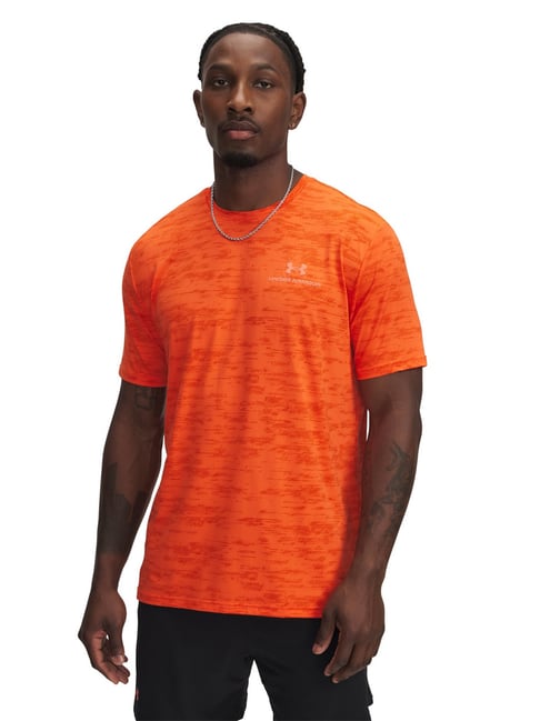 Mens Orange Under Armour Shirts UNDER ARMOUR Heat Gear Loose Red