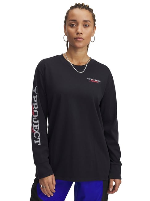 UNDER ARMOUR Black Cotton Printed T-Shirt