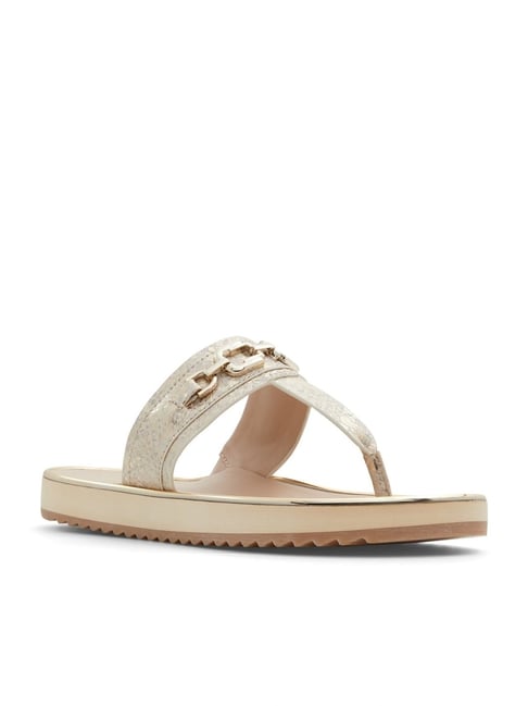 ALDO Women's Champagne T-Strap Sandals