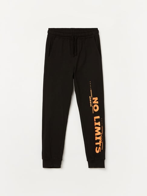 Fame Forever By Lifestyle Boys Black Cotton Printed Track Pants-picture-20