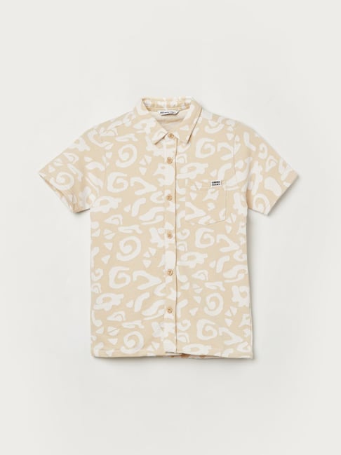 Fame Forever By Lifestyle Boys Beige Cotton Printed Shirt-picture-31