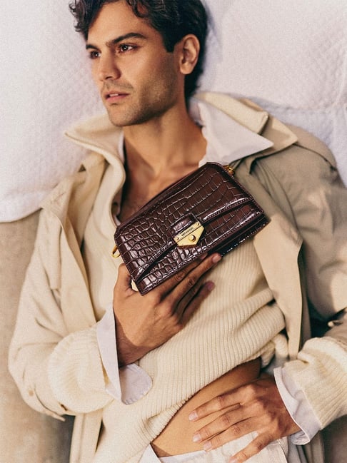 Miraggio Hannah Wine Animal Effect Medium Leather Cross Body Bag