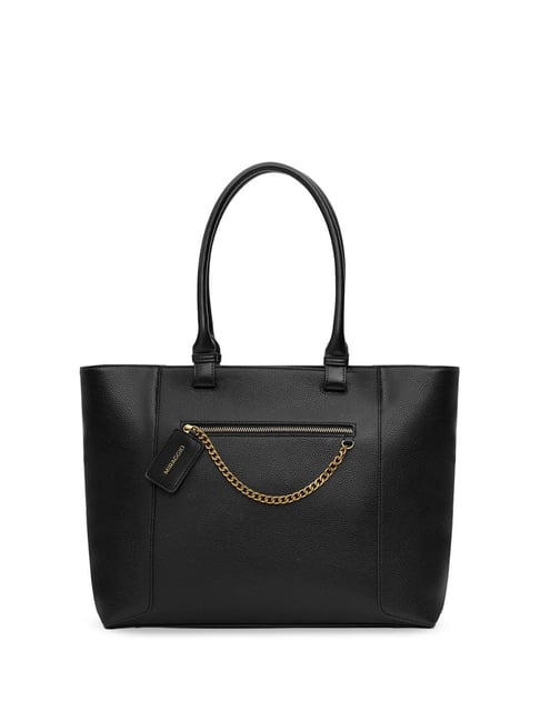 Miraggio Kris Black Textured Large Leather Tote