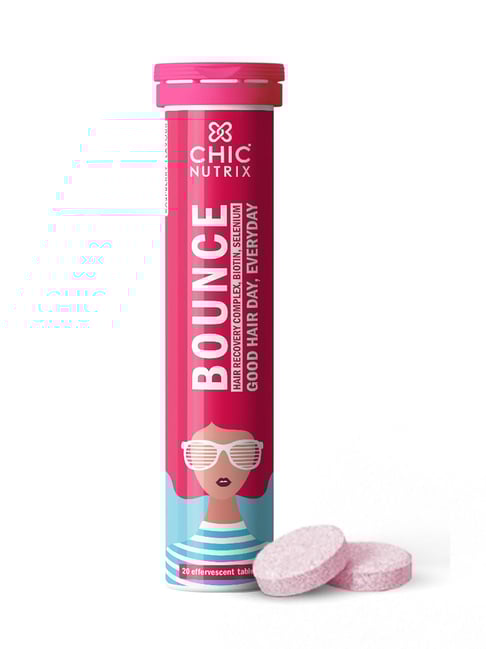 Chicnutrix Raspberry Flavor Bounce Biotin Tablets for Hair - 20 Effervescent Tablets