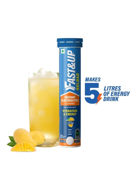 Fast&Up Mango Flavoured Reload Tablets with Instant Electrolytes - 20 Tablets