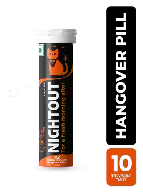 Fast&Up Fizzy Lemon Flavoured Nightout Hangover Relief Tablets - 10 Tablets