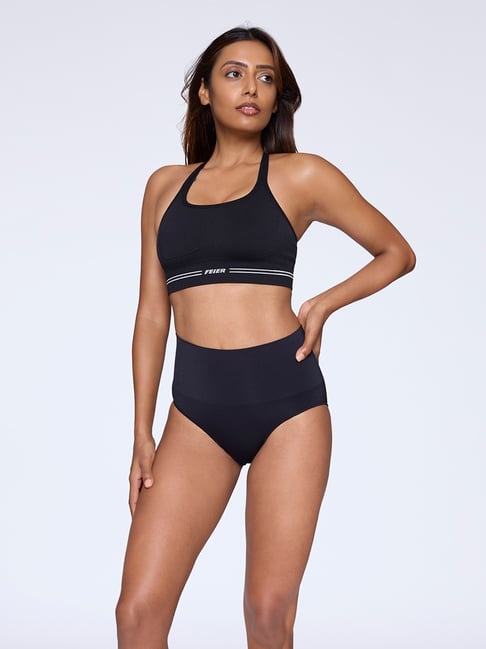 Feier Black Nylon Solid Hipsters