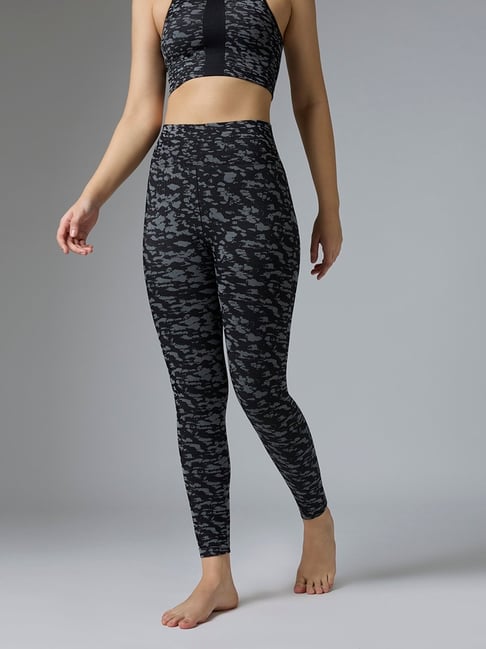 Feier Black Nylon Printed Leggings
