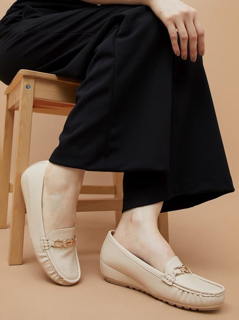 Buy CODE Women's Cream Loafers at Best Price Tata CLiQ - Main Image