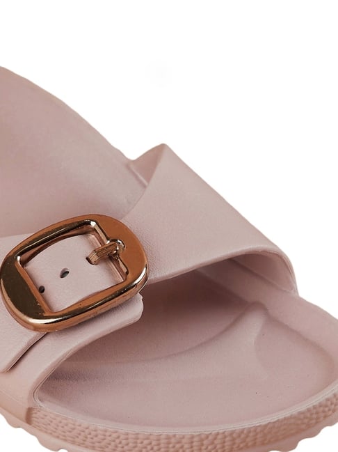 Buy Ginger by Lifestyle Women's Dusty Salmon Pink Slides at Best