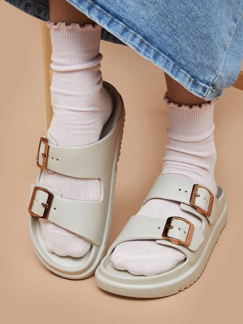 Ginger by Lifestyle Women's Beige Slides