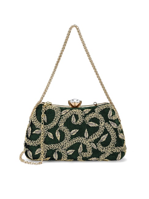 lavie signature Lavie Green Embellished Clutch-picture-41