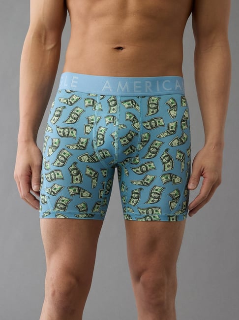 American Eagle Blue Regular Fit Printed Briefs