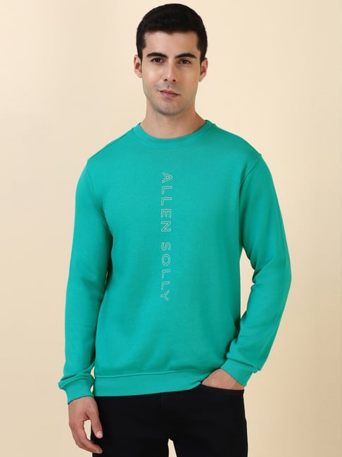 Allen Solly Green Cotton Regular Fit Graphic Sweatshirt-picture-30