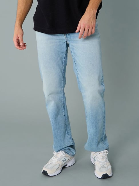 American Eagle Blue Cotton Regular Fit Jeans