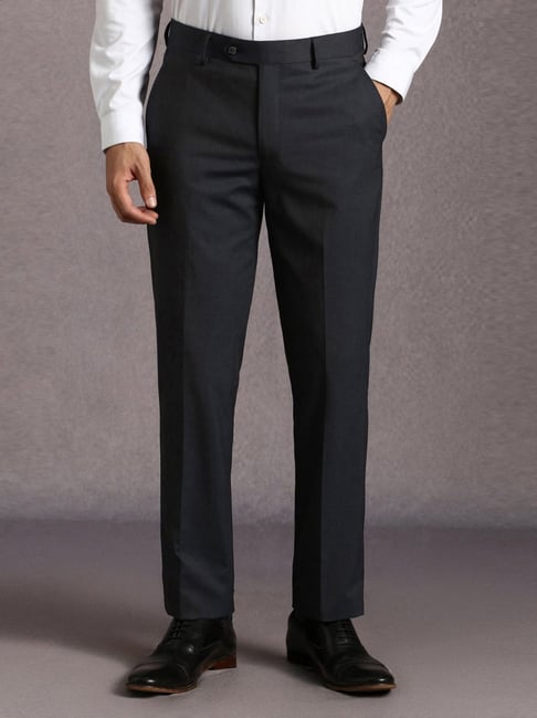 Louis Philippe Black Slim Fit Trousers-picture-10