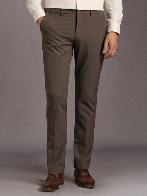 Louis Philippe Brown Slim Fit Trousers-picture-20
