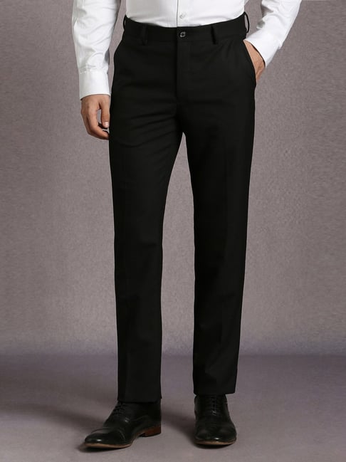 Louis Philippe Black Slim Fit Trousers-picture-22