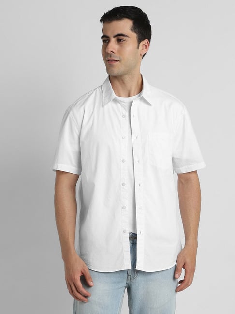 American Eagle White Cotton Regular Fit Shirt-picture-46