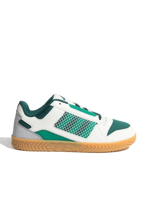 adidas Unisex DRUMLIN White & Green Indoor Court Shoes-picture-36