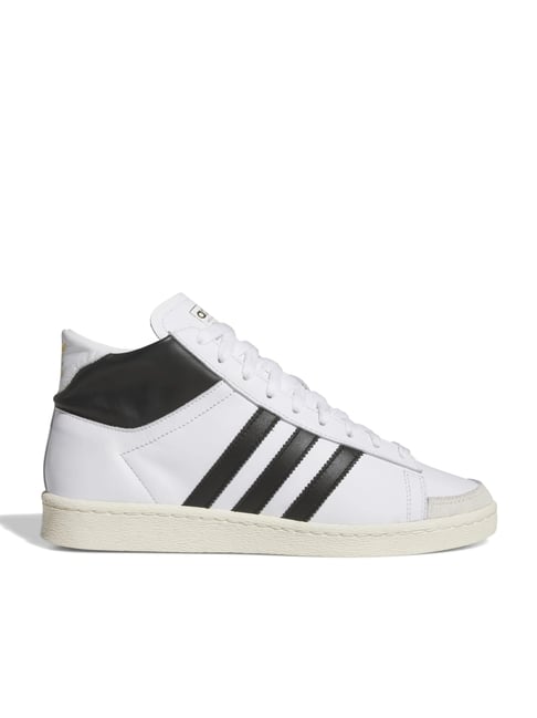 Adidas Originals Unisex JABBAR HI White & Black Basketball Shoes-image-9