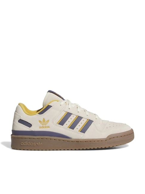 Adidas Originals Men's FORUM LOW CL White, Blue & Yellow Basketball Shoes-picture-23