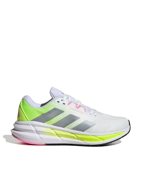 adidas Women's QUESTAR 3 W White, Green & Pink Running Shoes