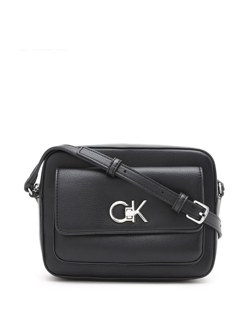 CALVIN KLEIN Black Pu Cross Body Bag