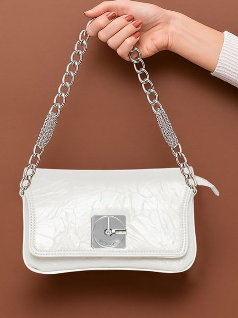 Esbeda White Textured Small Cross Body Bag-picture-47