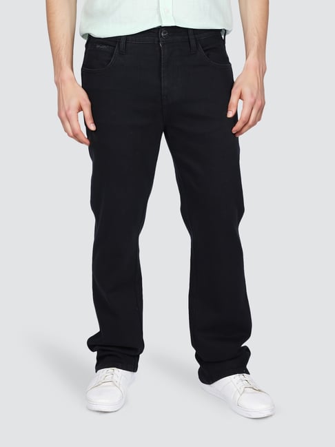 Wrangler Black Cotton Solid Mid Rise Jeans-picture-20