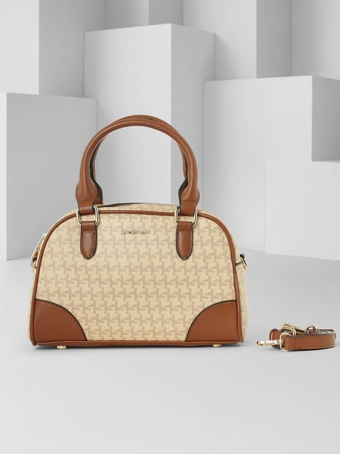 Van Heusen Beige Printed Handbag