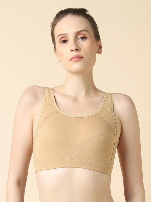 Van Heusen Beige Cotton Relaxed Fit Sports Bra