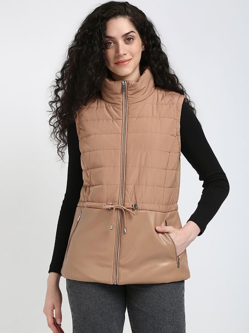 CALVIN KLEIN JEANS Brown Slim Fit Polyester High-Neck Puffer Jacket-picture-40