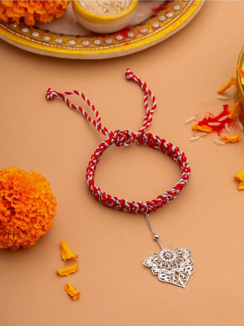 Kicky & Perky 925 Sterling Silver Floral Lumba Rakhi-picture-38