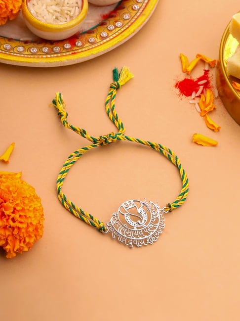 Kicky & Perky 925 Sterling Silver Mantra with Gansha Rakhi-picture-13
