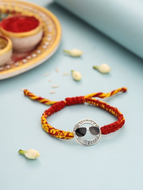 kicky & perky Kicky and Perky 925 Sterling Silver Enamel Goggles Rakhi-picture-35