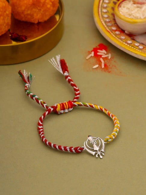 kicky & perky Kicky and Perky 925 Sterling Silver Sikh Symbol Rakhi-picture-34