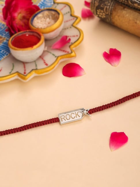 kicky & perky Kicky and Perky 925 Sterling Silver Mossanite Rockstar Rakhi-picture-12