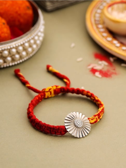 kicky & perky Kicky and Perky 925 Sterling Silver Mossanite Round Rakhi-picture-16
