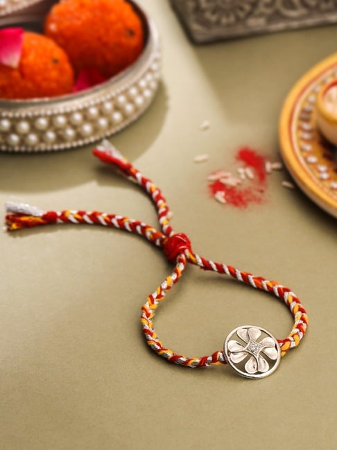 kicky & perky Kicky and Perky 925 Sterling Silver Mossanite Lucky Cloves Rakhi-picture-18