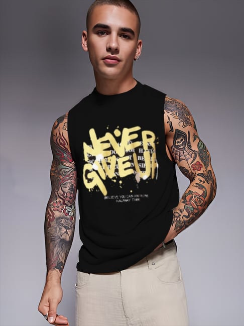 Rigo Black Blended Printed Vest