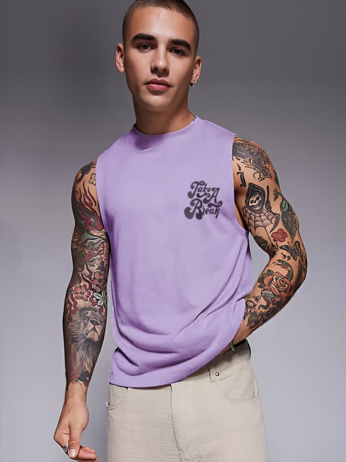 Rigo Lilac Blended Printed Vest
