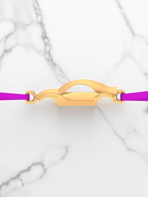 P.C. Chandra Jewellers 14KT Yellow Gold Car Design Lightweight Rakhi for Men