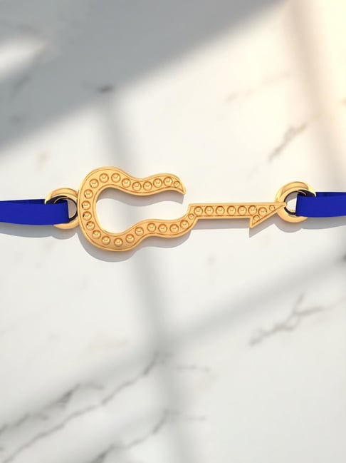 P.C. Chandra Jewellers 14KT Yellow Gold Guitar Rakhi for Men ¿ 0.15g