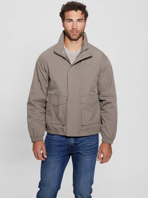 Guess Grey Regular Fit Solid Jacket-picture-12