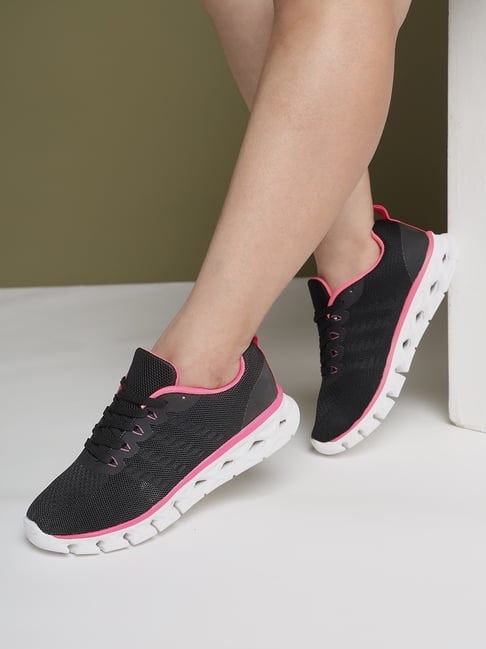 Truffle Collection Women's Black & Pink Sneakers