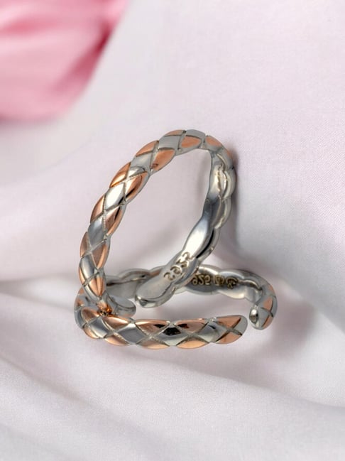 Rihi by P.C. Chandra Jewellers 925 Silver Dual Tone X-Cross Toe Ring-picture-48