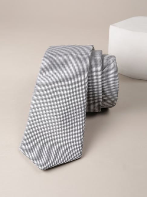 Allen Solly Grey Embroidered Tie